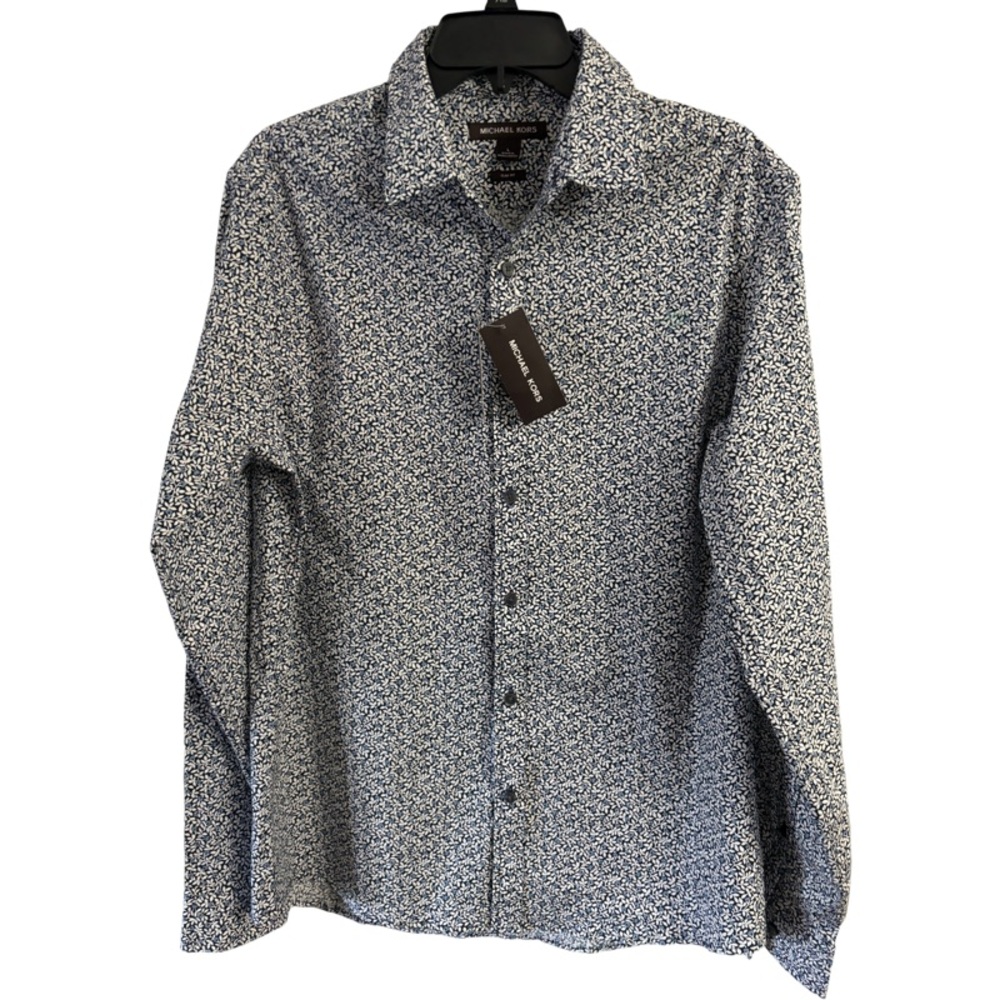 Michael Kors Slim Fit Long Sleeved Casual Button Down Shirt Size L